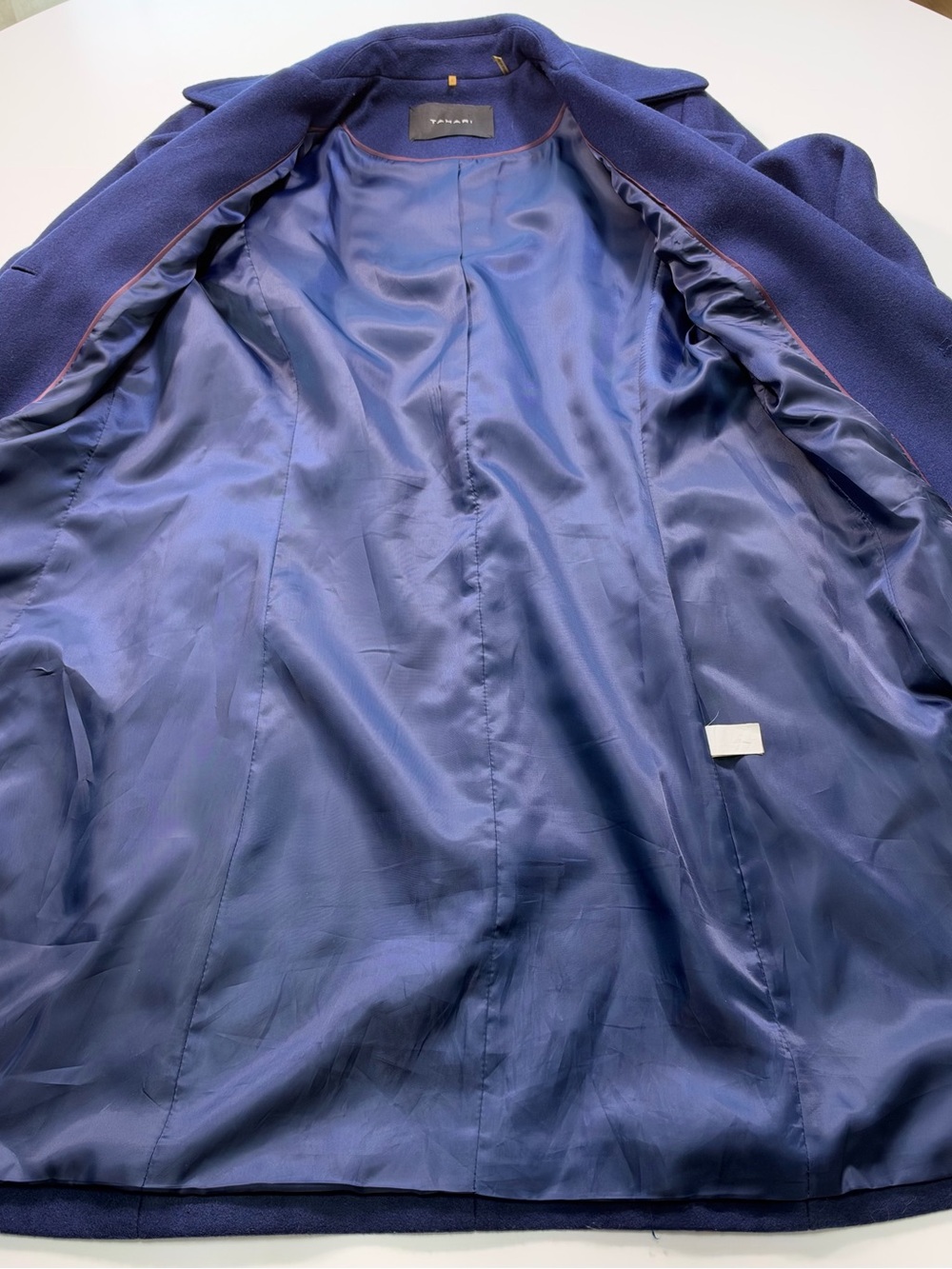 Tahari Wool Blend Navy Pea Coat Size 6 - Picture 5 of 9